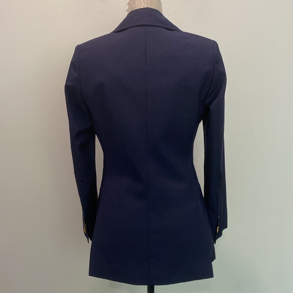 GUCCI Navy Wool Mohair Peak Lapel Blazer Gold Button 38 M - Picture 5 of 16